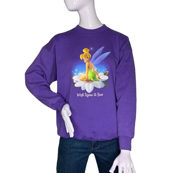 Disney Sweaters - Disney Store Tinker Bell Sweater Print on Front Purple Size M